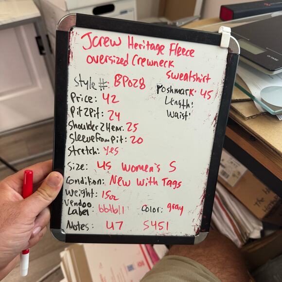 J Crew Heritage Fleece Oversized Crewneck Sweatshirt US Women's S New - Picture 7 of 7